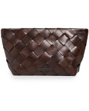 Loeffler Randall Wide Square Woven Clutch - Brown