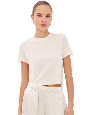 SABLYN Charleston Relaxed Crewneck Cashmere Tee - White