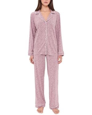 Eberjey Gisele Printed Long Pajama Set - Pink