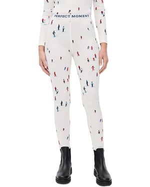 Perfect Moment Printed Base Layer Leggings - White