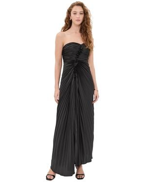 AMUR Alexandra Pleated Gown - Black