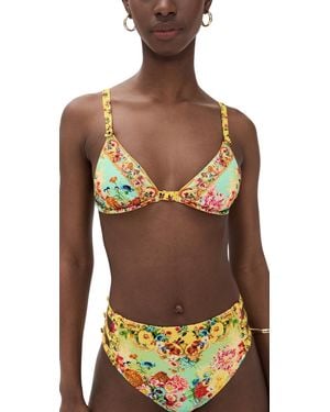 CAMILLA Soft Underwire Bikini Bra With Button Detail - Multicolor