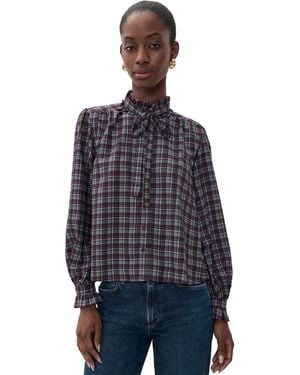 Astr Alyssa Ruffle Collar Top - Blue