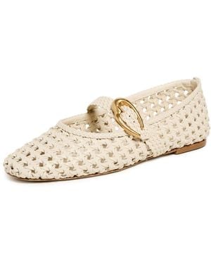 Larroude Verona Macrame Flats - White