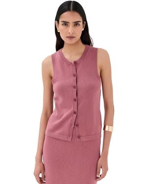 SABLYN Mia Button Through Tank - Red