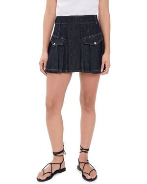 Alice + Olivia Trinity Denim Ruffle Skirt - Black