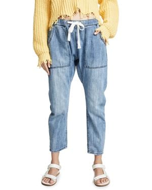 One Teaspoon Shabbies Drawstring Boyfriend Jeans - Blue