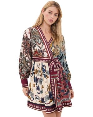 FARM Rio Mixed Scarves Mini Dress - Red