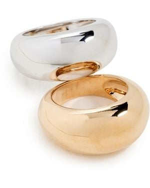 Timeless Pearly Set Of Tube Rings - White
