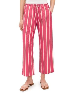 DONNI. The Pop Stripe Drawstring Pants - Red