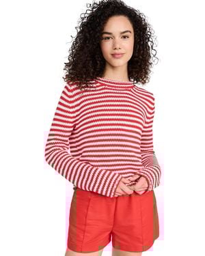 La Ligne Fine Stripe Mini Marina Sweater - Red