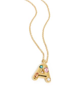 Mayamar Embellished Initial Necklace - Metallic