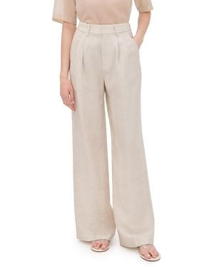 GOOD AMERICAN Linen Blend Pants - White