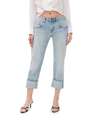 R13 Cuffed Boy Straight Jeans - Blue
