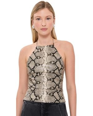 Miaou Natalia Faux Leather Top - Multicolour