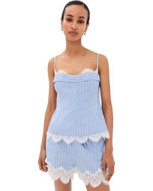 Jonathan Simkhai Surie Cotton Lace Bustier Top - Blue