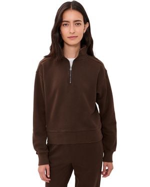Madewell The Mccarren Quarter Zip Sweatshirt - Brown