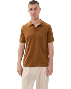 NN07 Ryan Linen Polo - Brown