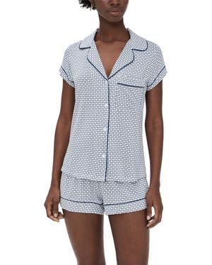 Eberjey Gisele Printed Shortie Pajama Set - White