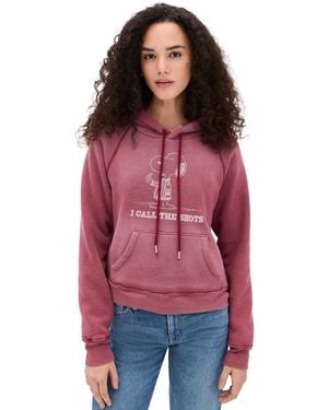 RE/DONE Thermal Lined Raglan Hoodie Snoopy - Red