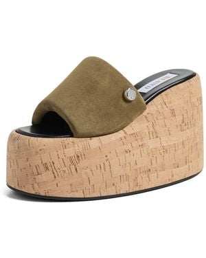 The Attico Mochi Flatform Wedge Sandals - Natural