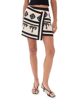 Johanna Ortiz Linen Roots Wrap Skirt - Black