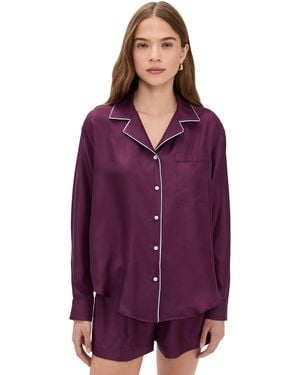 Comme Si Notched Collar Shirt - Purple