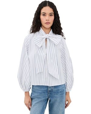 L'Agence Deon Tie Neck Blouse - White