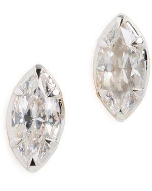 Shashi Marquise Studs - White