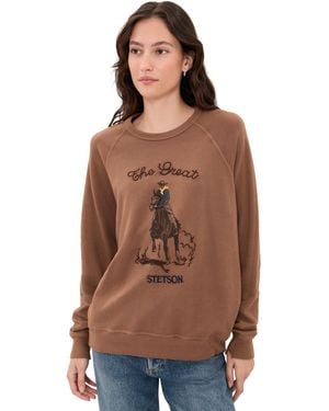 The Great The College Sweatshirt With Stetson Graphic - Brown