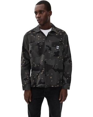 Obey Desert Camo Flannel Overshirt - Black
