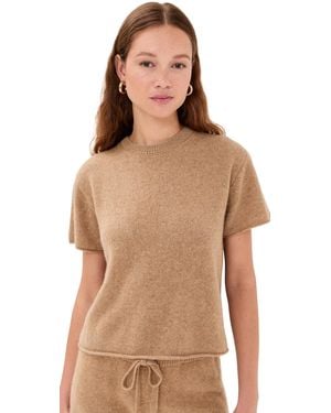 The Elder Statesman Knit Short Sleeve Top - Orange