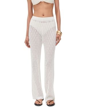 MINKPINK Kirra Pointelle Knit Pants - White