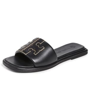Tory Burch Logo Flats - Black