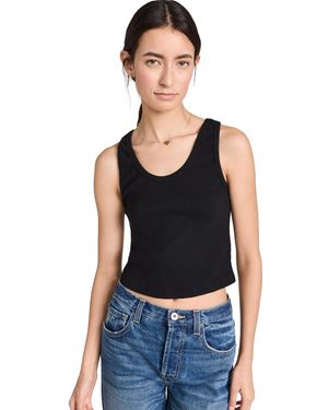 PERFECTWHITETEE Blondie Structured Rib Bra Friendly Tank - Black