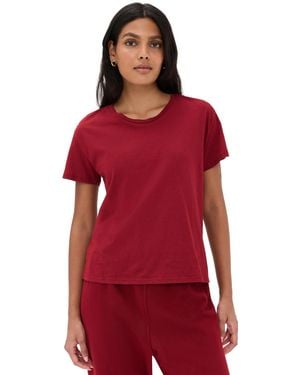 PERFECTWHITETEE Harley Cotton Short Sleeve Boxy Tee - Red