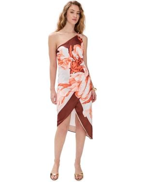 Rococo Sand Printed Midi Dress - Red