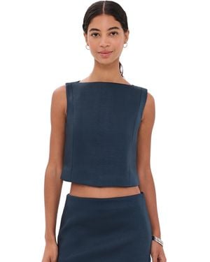 GOOD AMERICAN The Satin Top - Blue