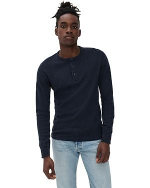Reigning Champ 1X1 Slub Slim Henley - Blue