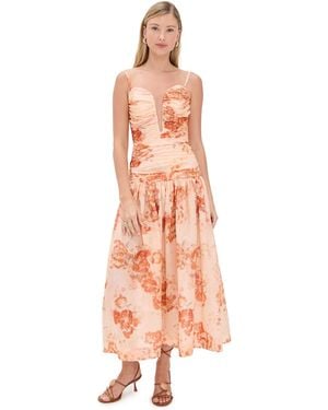 Zimmermann Cascadian Strapless Midi Dress - Multicolor