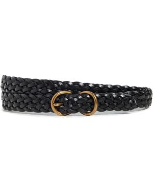 Polo Ralph Lauren 18Mm Skinny Vachetta Braided Belt - Black