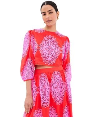Borgo De Nor Rhea Lace Top - Red
