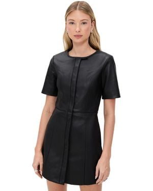 THE GARMENT Brooklyn Faux Leather Mini Dress - Black