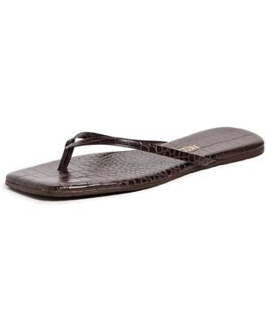 TKEES Square Toe Lily Flip Flops - Black