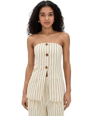 Simon Miller Mori Strapless Linen Top - Black