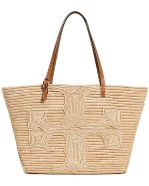Tory Burch Ella Structured Straw Large Tote Bag - Natural
