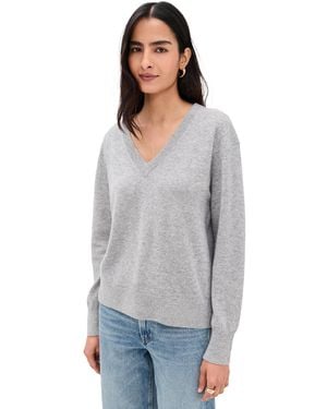 White + Warren Cashmere V Neck Pullover - Multicolour