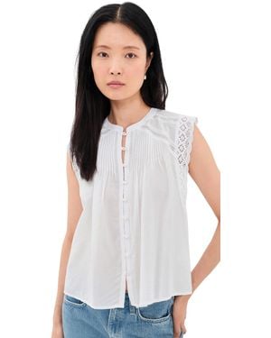 Madewell Lace-Trim Sleeveless Top - White