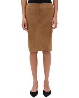 St. Agni Suede Pencil Skirt - Multicolor