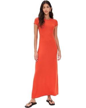 Leset Lauren Short Sleeve Maxi Dress - Red